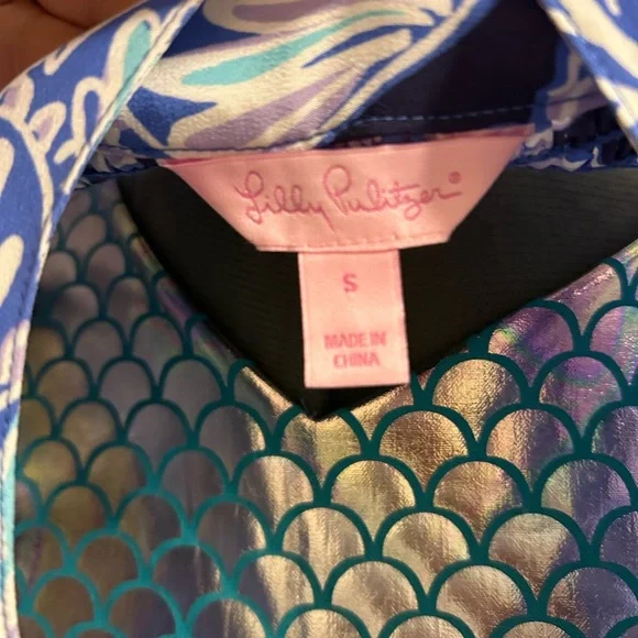 Lilly Pulitzer Elsa Lilac Verbana Silk Blouse Women’s Size Small - Picture 8 of 8